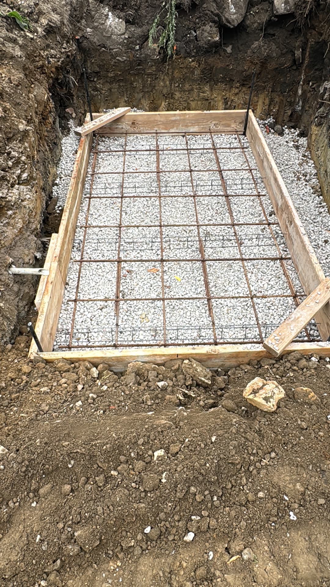 Concrete slab with rebar prep